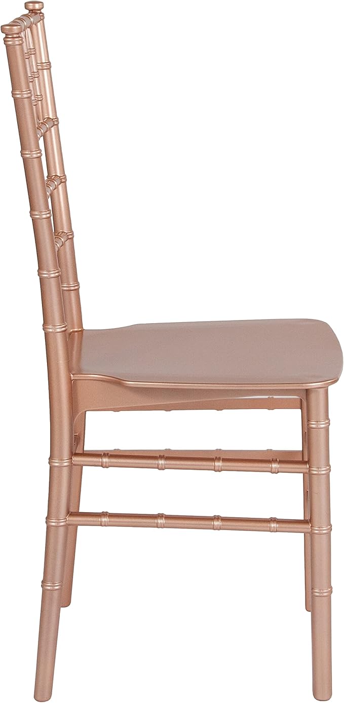 Flash Furniture HERCULES Series Rose Gold Resin Stacking Chiavari Chair