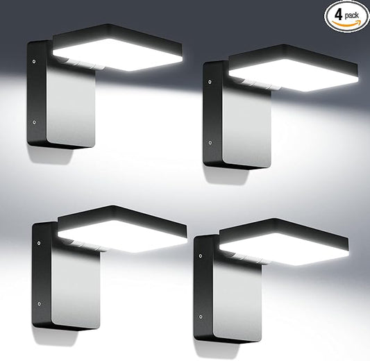 Juyace 60W LED Wall Light Outdoor Exterior Flood Light Wall Mount Yard Security Light Waterproof 360 ° Rotat Folding 6000K for Barn Area 4 Pack