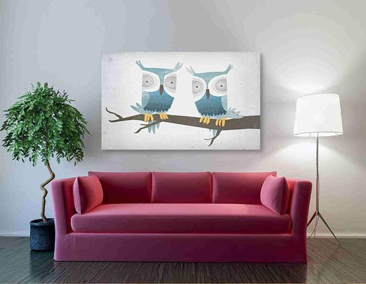 Epic Graffiti 'Tan Owls Bright' by Ryan Fowler, Canvas Wall Art, 54"x40"