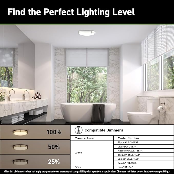 Good Earth Lighting Majestic Ceiling Fixture, 17-in, 1950 Lumens, Dimmable, Matte White