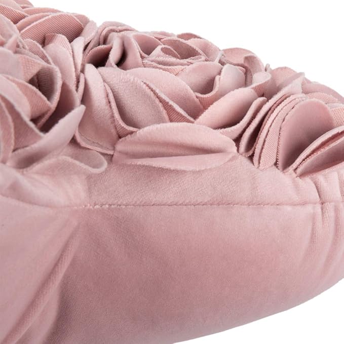 JWH Heart Flower Throw Pillow Covers Decorative Floral Shaped Accent Cushion Soft Pillowcase for Sofa Couch Living Room Bed Chair 14x16 Inches Rose Gold