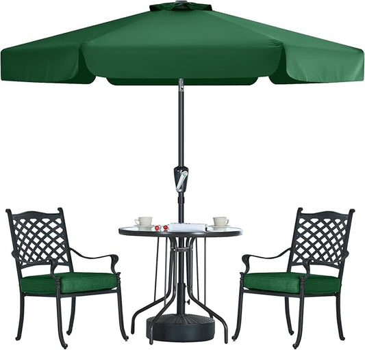 MASTERCANOPY 7.5ft Patio Umbrella with Valance, Crank and Tilt – 6 Ribs Outdoor Market Umbrella, UV/Fade Resistant, Waterproof Canopy with Wind Vent for Garden, Deck, Backyard, Pool (Forest Green)