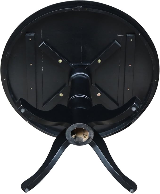 36" Round Top Pedestal Dining Table, 29.1" High, Black