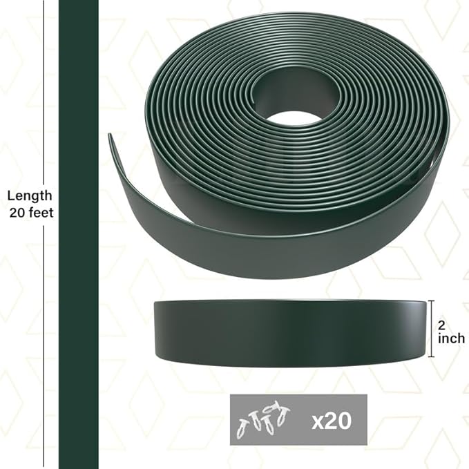 2" x20' ft Vinyl Straps for Patio Chairs Repair Outdoor Lawn Furniture Replacement Strap Strapping (Dark Green) + 20 Free Rivets!