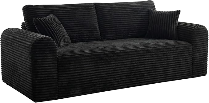 Modern 3 Seater Cloud Loveseat Sofa Couch in a Box - 86.6'' High-Density Foam Boneless Love Seat Sofa with Deep Seating and Wider Rolled Armrest for Living Room | Breathable material, Anti-slip