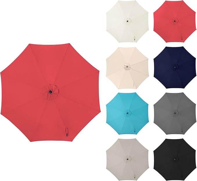 10ft Outdoor Patio Umbrella - Table Umbrella Waterprool UV Protection, Sombrillas de Patio with Push Button Tilt, Sun Umbrella for Pool, Porch, Garden, Deck, Backyard (Red)