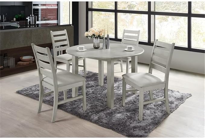 New Classic Furniture Pascal 47" Round Dining Table, Driftwood Gray
