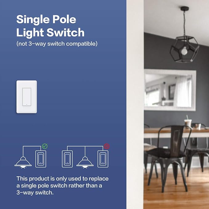 Aqara Smart Plug Plus Smart Light Switch (With Neutral, Single Rocker), with Energy Monitoring, Scheduling and Voice Control, Compatible with Alexa, Google Assistant, IFTTT, and Apple HomeKit