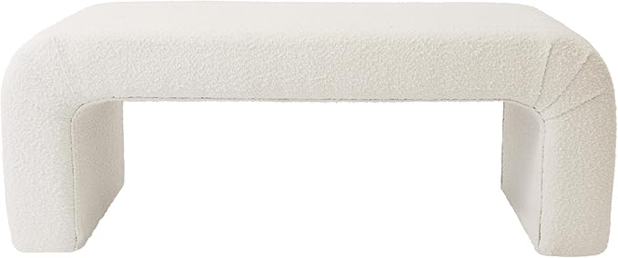 Spatial Order Modern Arch Channel Bench | Bench for Living Room & Bedroom | Decorative Home Furniture - Cream Boucle