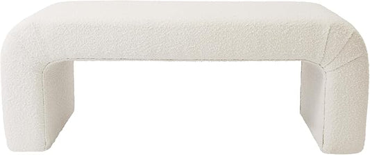 Spatial Order Modern Arch Channel Bench | Bench for Living Room & Bedroom | Decorative Home Furniture - Cream Boucle
