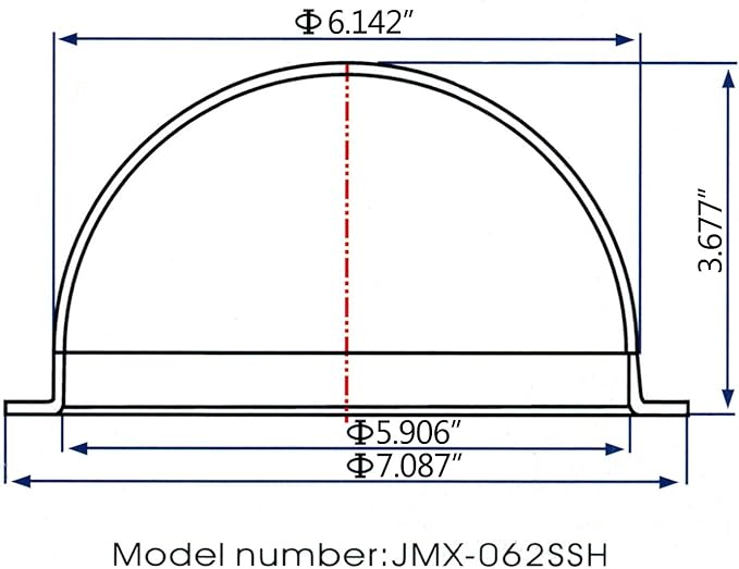 JMX Acrylic/PC CCTV Replacement Clear Camera Dome Cover Security Camera Housing Pet Dog Fence Window Skylight Window (6 Inches H: 3.677", Transparent)