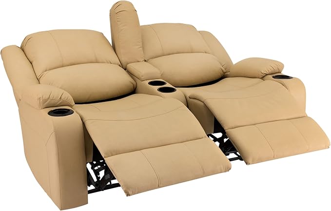 RecPro RV 64" Powered Recliner Loveseat | Wall Hugger Sofa | Ultrafabrics Brisa (Desert Clay)