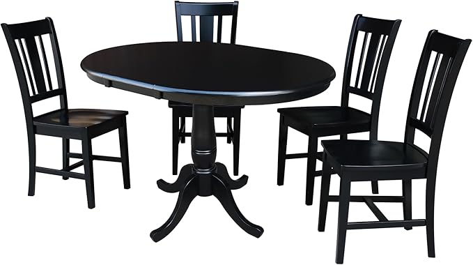 IC INTERNATIONAL CONCEPTS 36" Round Extension Dining Table with 2 San Remo Chairs