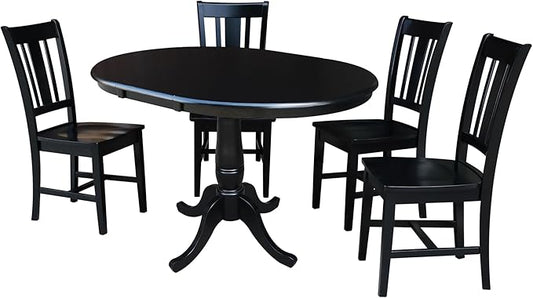 IC INTERNATIONAL CONCEPTS 36" Round Extension Dining Table with 2 San Remo Chairs