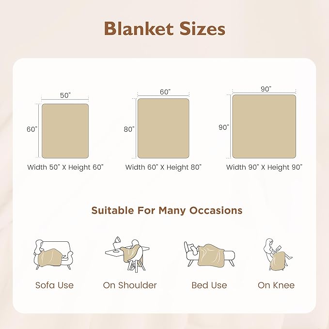ALPHA HOME Luxury Faux Rabbit Fur Throw Blanket for Couch Bed, Cozy Gifts for Women Christmas, Ideal for Home Decor and Chilly Nights