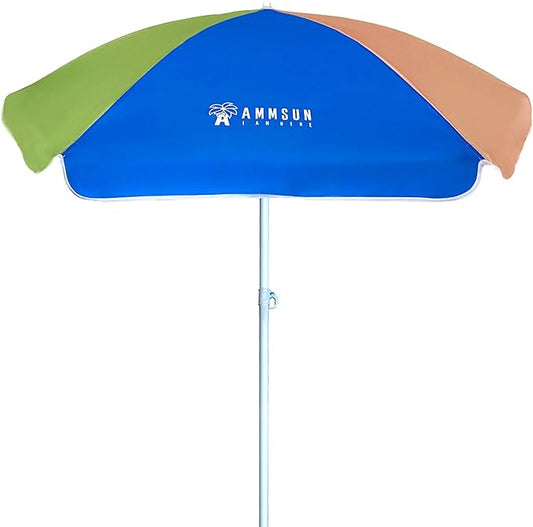 AMMSUN 5ft Seaside Beach Umbrella for Sand and Water Table - Kids Durable Umbrellas for children Beach Camping Garden Outdoor Play Shade