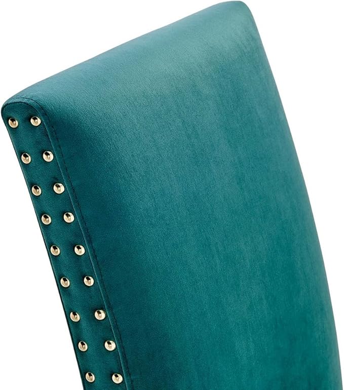 Modway Parcel Performance Velvet Dining Side Chairs - Set of 2, Teal