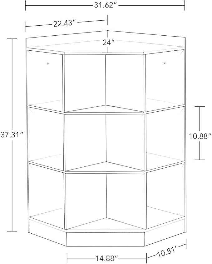RiverRidge Home 6-Cubby, 3-Shelf Corner Cabinet for Kids, White