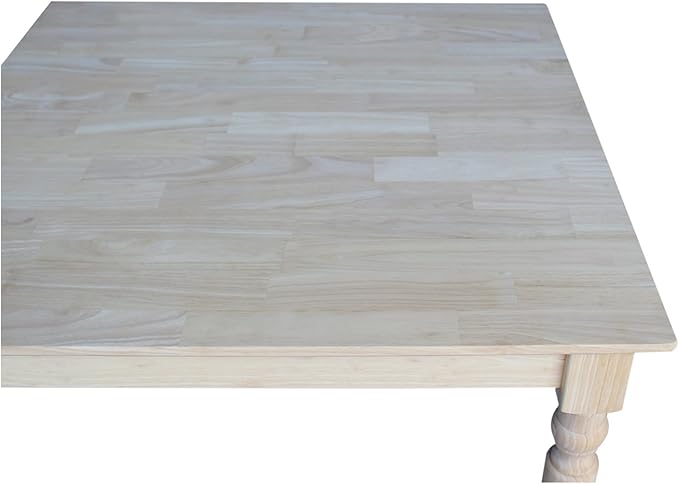 International Concepts Solid Wood Top Table with Turned Legs in Natural