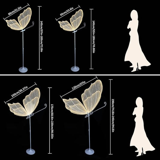 Wedding Butterfly Floor lamp Creative Butterfly Ceiling Lamp Butterfly Hanging Decoration Props for Wedding Party Events, 80CM/31.5INCH, Warm-1PCS