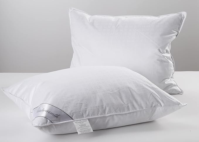 Natural Goose Down&Feather Pair Pillows Insert, Set of 2 Bedding Soft Pillows 100% Soft Cotton Standard 20x26in