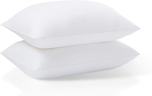 Acanva Basic Bed Pillow Soft Rest Cushion Stuffer for Sleeping, Queen, White 2 Count