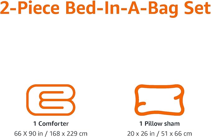 Amazon Basics 2-Piece Microfiber Kid's Comforter and Pillow Sham Set, All Seasons, Twin, Red, Solid