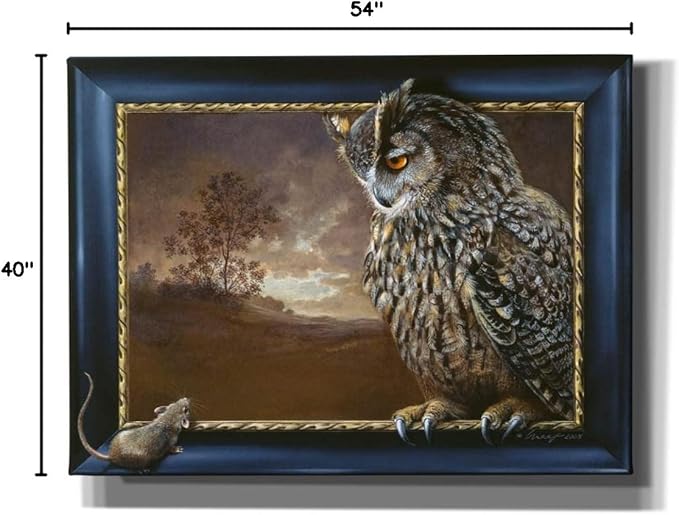 Epic Graffiti 'Eagle Owl And Mouse' by Harro Maass, Canvas Wall Art, 54"x40"