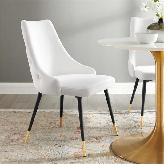 Modway EEI-3907-WHI Adorn Tufted Performance Velvet Dining Side Chair, White