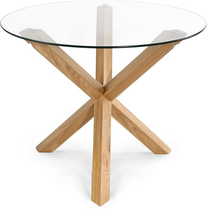 POLY & BARK Kennedy 37.4" Round Dining Table, Natural