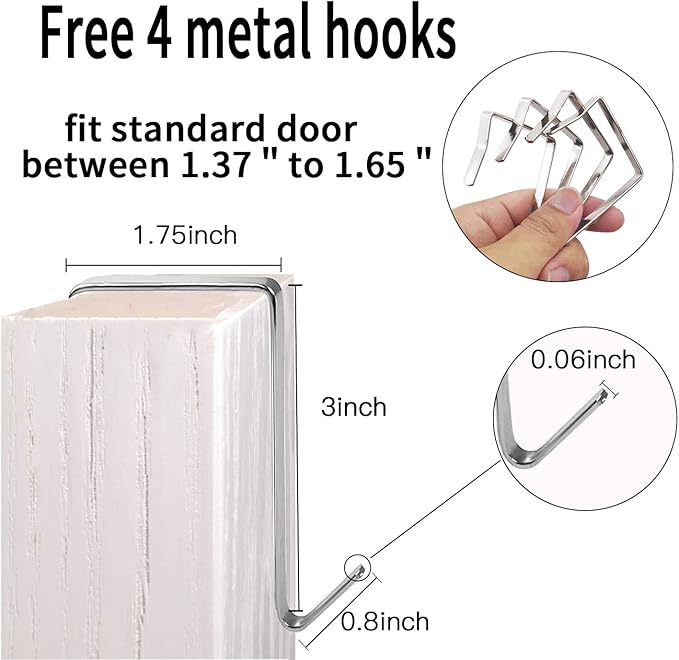 1 Pack 35 Clear Crystal Pockets Large Hanging Shoe Organizer Over The Door Shoe Rack for Closet Door Storage Shoe Holder Hanger, 4Hooks, white (67.7'' x 26.4'')