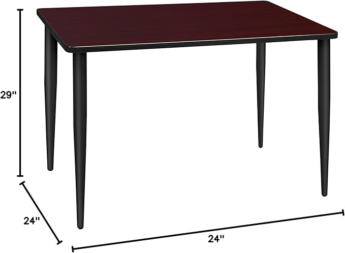Regency Kahlo 42 x 24 in. Training Seminar Table- Mahogany Top, Black Tapered Legs