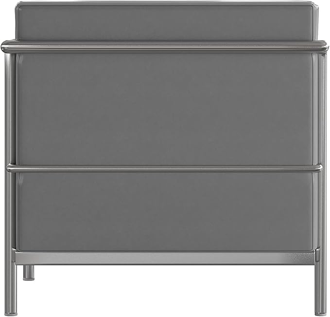 Flash Furniture Hercules Regal Series Contemporary Gray LeatherSoft Sofa with Encasing Frame