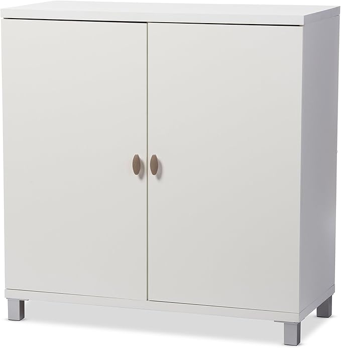 Baxton Studio Marcy Modern & Contemporary Wood Entryway Handbags or School Bags Storage Sideboard Cabinet, White