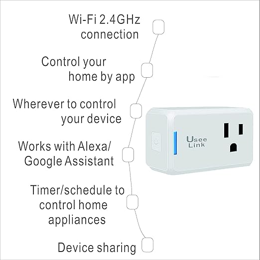 Jinvoo WiFi Smart Mini Plug, 10A, Remote Control by Jinvoo Smart app, Works with Amazon Echo,Compatible with iOS/Android Google Assistant, Timer White (4 Pack)