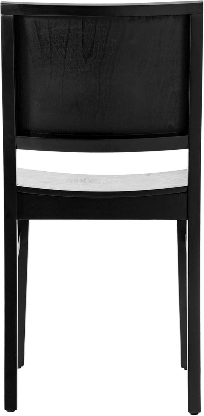 Flash Furniture Naples Commercial Solid Wood Dining Chair, Curved Backrest, Sturdy Mortise and Tenon Construction, Set of 2, Black
