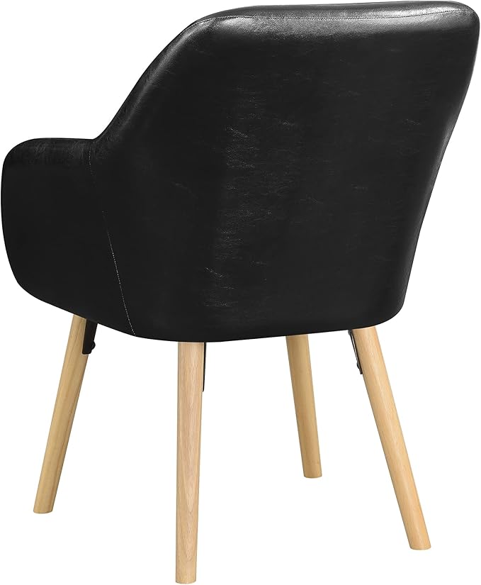 Convenience Concepts Take a Seat Charlotte Accent Chair, Black Faux Leather
