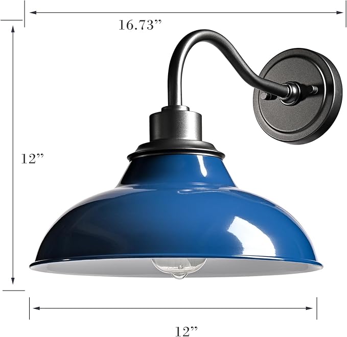 HYDELITE Dark Blue Modern Wall Sconce Indoor Wall Lighting for Bedroom Bathroom Living Room Kitchen Hallway Gooseneck