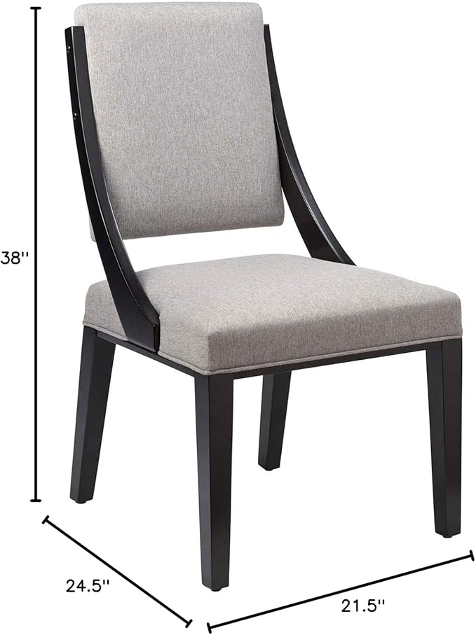 Modway EEI-4553-LGR Cambridge Upholstered Fabric Dining Chairs - Set of 2, Light Gray