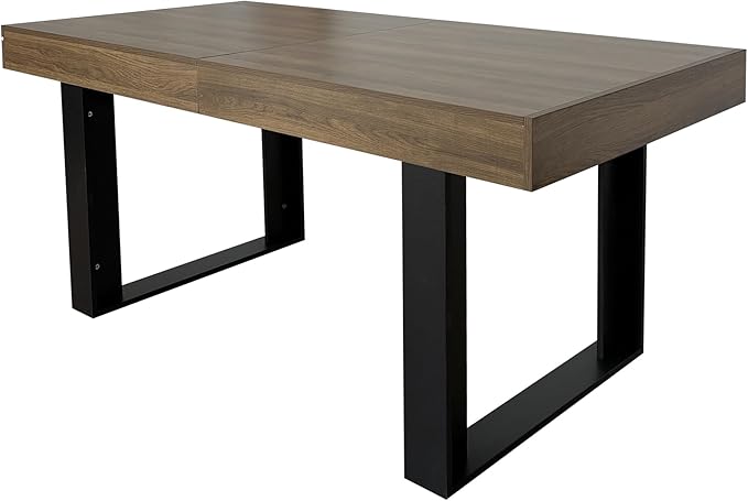 KEIKI 62.99'' to 78.7'' Extendable Dining Table, Modern Farmhouse Expandable Kitchen Table for 6-10 People, Large Wooden Conference Table