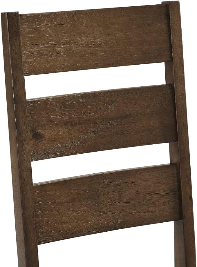 Crosley Furniture Joanna Modern Farmhouse Ladder Back Wood Dining Chairs Set of 2, Dark Oak