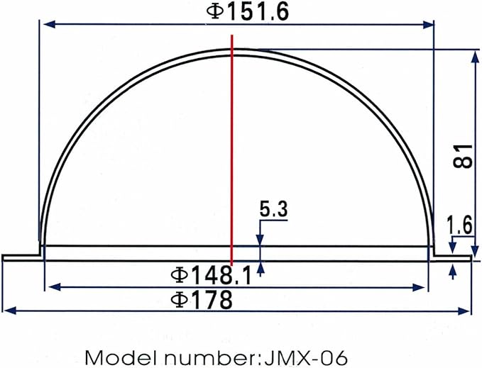 JMX Acrylic/PC CCTV Replacement Clear Camera Dome Cover Security Camera Housing Pet Dog Fence Window Skylight Window (5.8 Inches, Transparent)