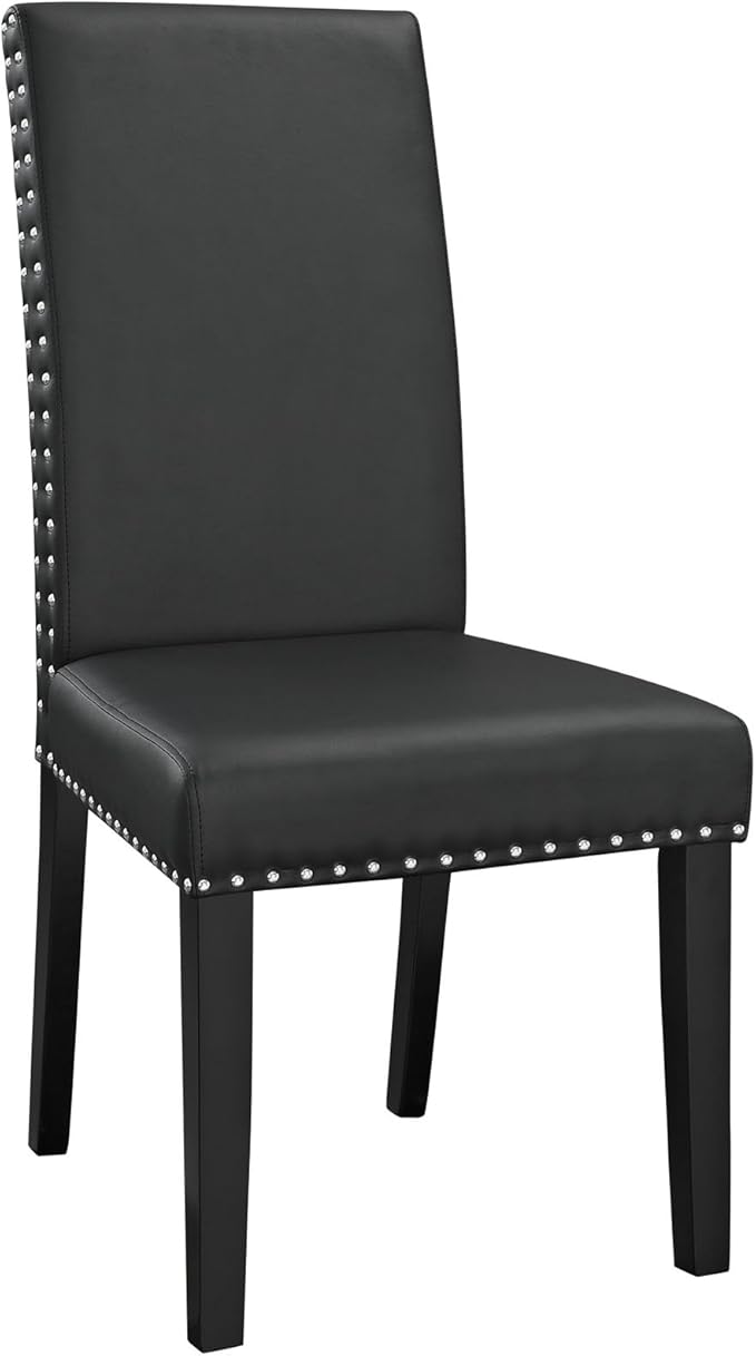 Modway Parcel Faux Leather Upholstered Parsons Dining Side Chair in Black