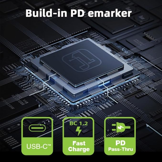 CY Adapter 3pcs/lot Type-C Smart LED Display USB-C Female to USB Type-A 8P Adapter Data Current Voltage Fast Charging Monitoring Display Tester Detector
