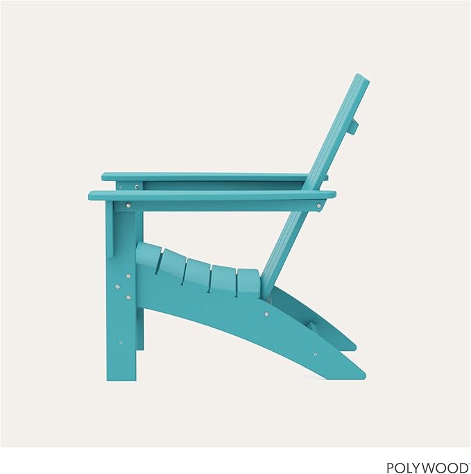 POLYWOOD Modern Adirondack Chair – All-Weather Outdoor Lawn Adirondack Chairs – HDPE, Fade-Resistant & Durable Outdoor Furniture – For Patio, Deck & Fire Pit Chairs – Aruba