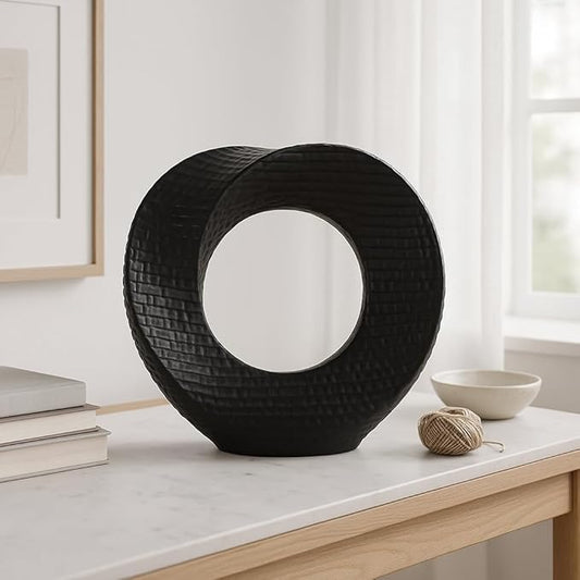 Decorative Home Decor Sculpture – Bathroom Accessory, Office and Room Decor Statement Piece – Modern Statue Accent for Living Room Decor, Bookself, Coffee Table or Artful Ornaments – 10" Black