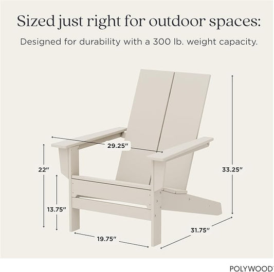 POLYWOOD Contemporary Modern Oversized Adirondack Chair in Sand