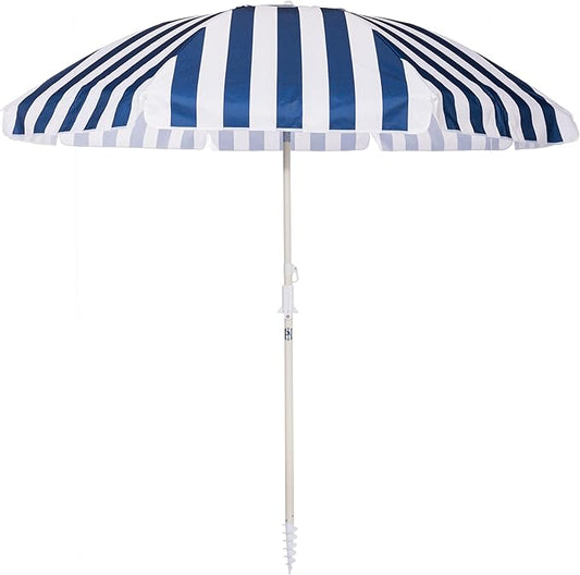 Business & Pleasure Co. Margaritaville Manana Umbrella - 6.5' Beach Umbrella Sand Anchor, 7' Tall Telescopic Aluminum Pole, UPF 50+