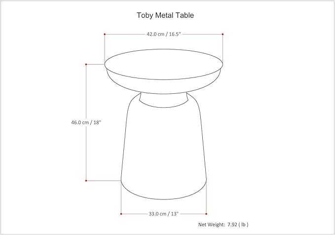 SIMPLIHOME Toby Metal Table - 17" Wide x 18" High Solid Iron Drum Accent Table in Silver, Industrial Side or End Table for Living Room, Bedroom or Entryway with Sculptural Design, Assembled
