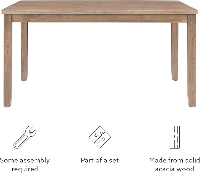 Linon Carter Greywash Wooden Dining Table